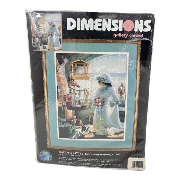 Dimensions Gallery Crewel Kit Daddy's Little Girl Greg K. Olsen  14x18 USA - Picture 1 of 4